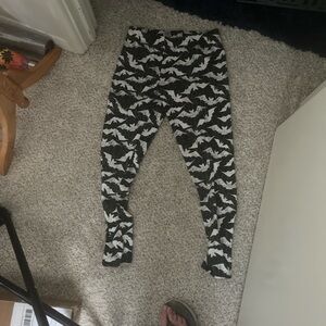 No Boundaries Black and White Bat Print Leggings